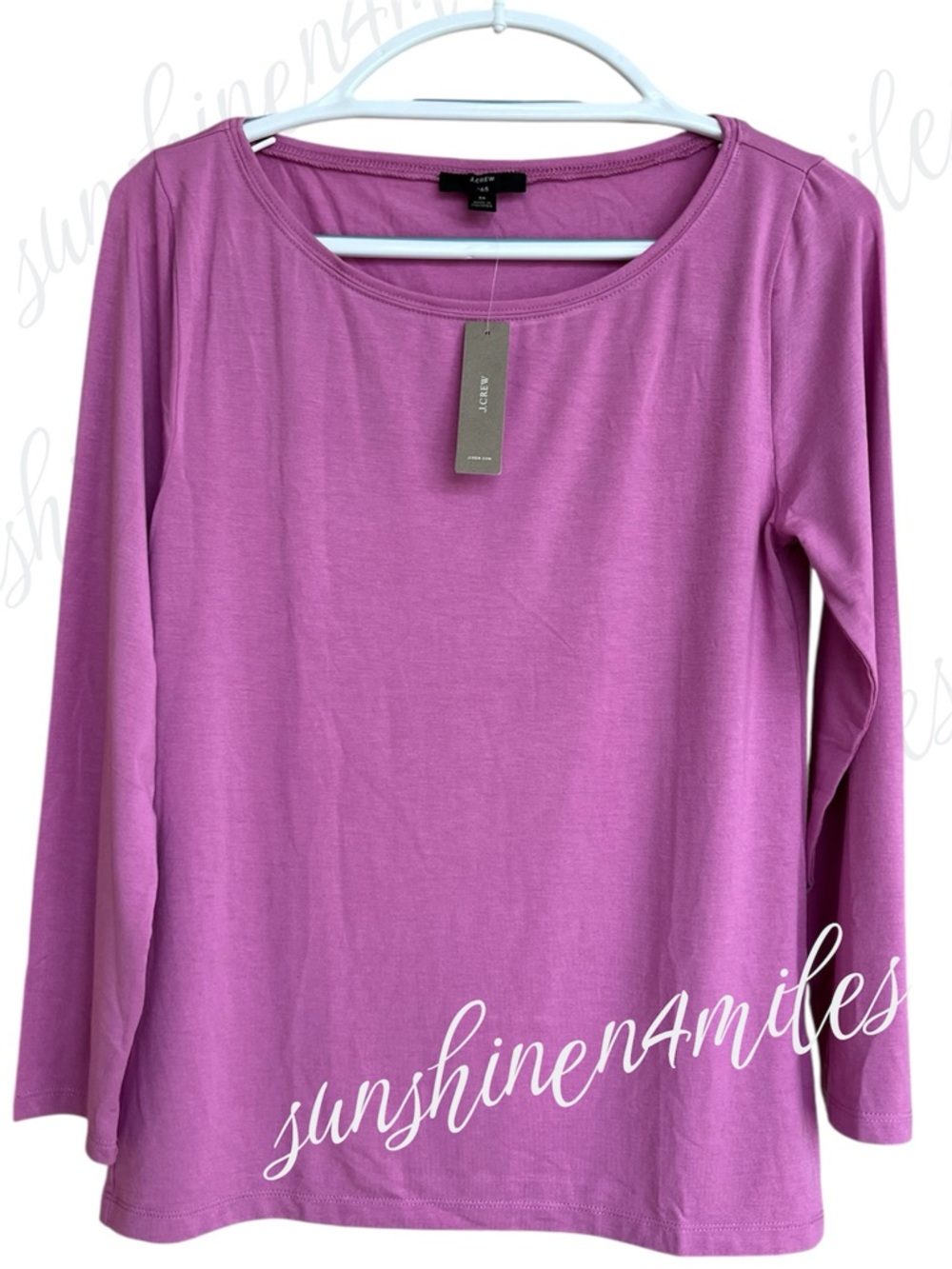 JCREW J. Crew DUSTY PEONY 365 Stretch Boatneck 3/4-Sleeve Tee T-Shirt Top J7857